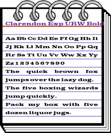 Clarendon Bold Expanded Regular animated font preview