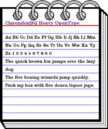 Clarendon BQ Regular animated font preview