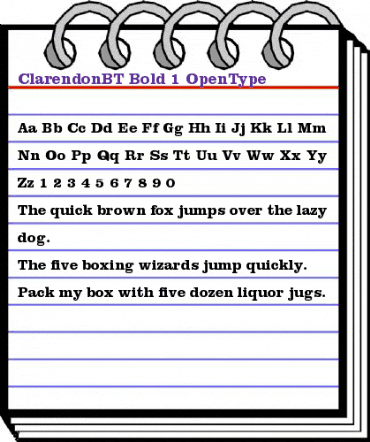 Clarendon Bold animated font preview