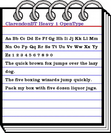 Clarendon Heavy animated font preview
