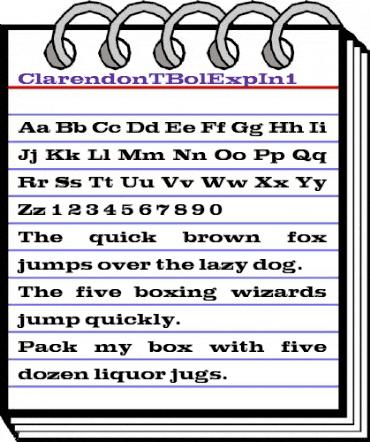 ClarendonTBolExpIn1 Regular animated font preview