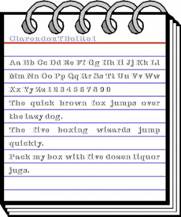 ClarendonTBolRe1 Regular animated font preview