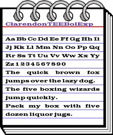 ClarendonTEEBolExp Regular animated font preview