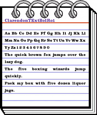 ClarendonTExtBolRo1 Regular animated font preview