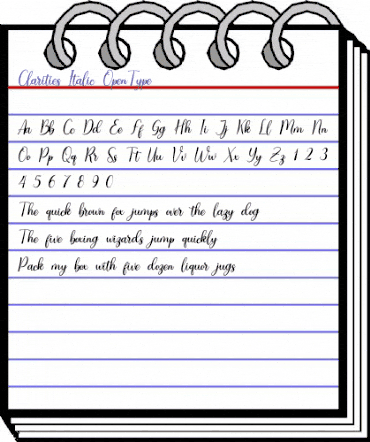 Clarities Italic Regular animated font preview