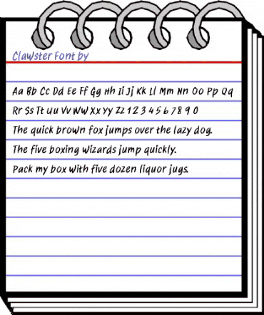 Clawster Regular animated font preview