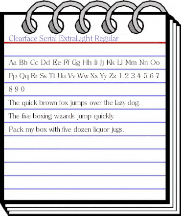 Clearface-Serial-ExtraLight Regular animated font preview