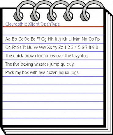 Cleargothic-Xlight Regular animated font preview