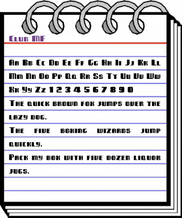 Club MF Regular animated font preview