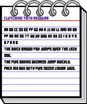 Clutching Toth Regular animated font preview