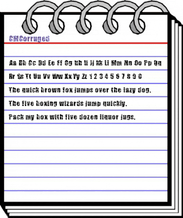 CMCorruged Regular animated font preview