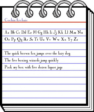 CochinArchaic Regular animated font preview