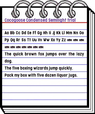 Cocogoose Condensed Trial Semilight animated font preview