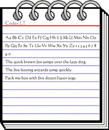 Codex LT Regular animated font preview