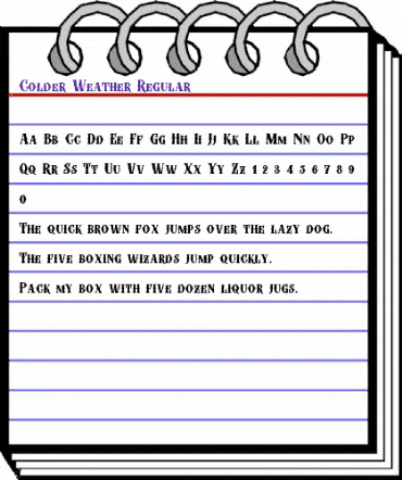 Colder Weather Regular animated font preview