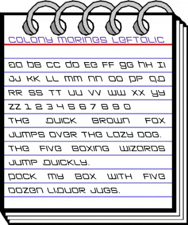 Colony Marines Leftalic Italic animated font preview