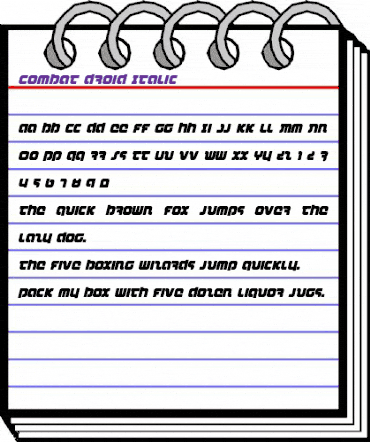 Combat Droid Italic Italic animated font preview
