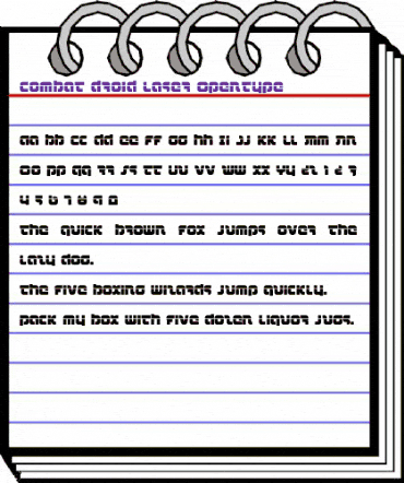 Combat Droid Laser Regular animated font preview