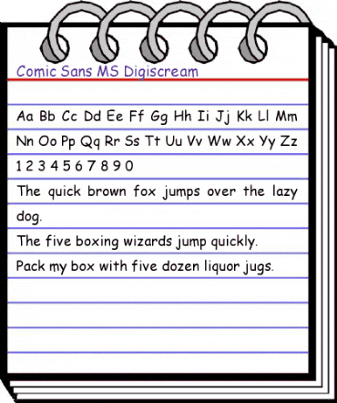 Comic Sans MS Digiscream Regular animated font preview