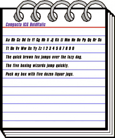 Compacta ICG BoldItalic animated font preview