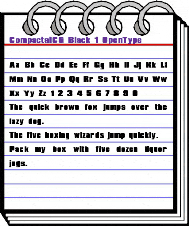 CompactaICG Black animated font preview