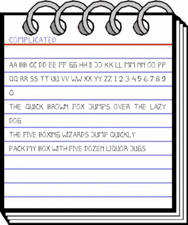 COMPLICATED Regular animated font preview