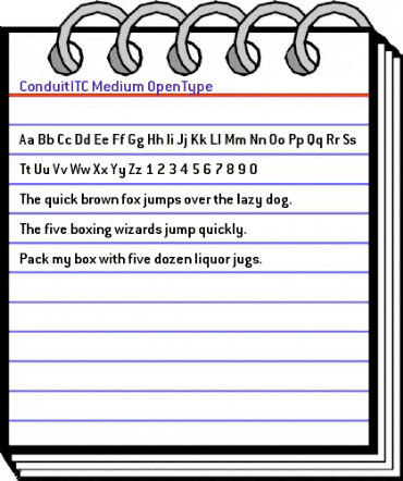 Conduit ITC Medium animated font preview