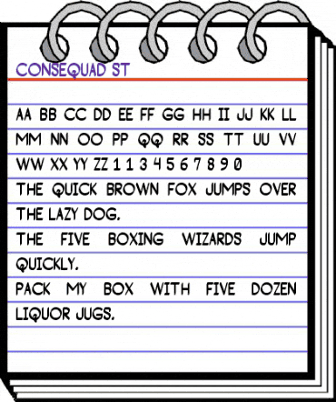 Consequad St Regular animated font preview