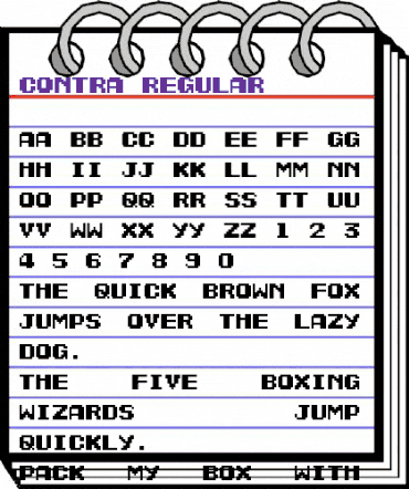 Contra Regular animated font preview