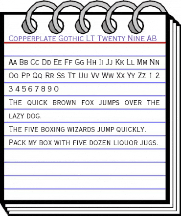Copperplate LT 29ab Regular animated font preview