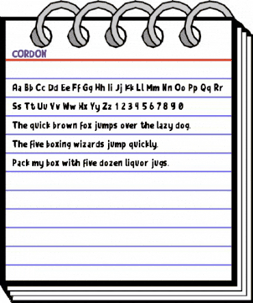 CORDON Regular animated font preview