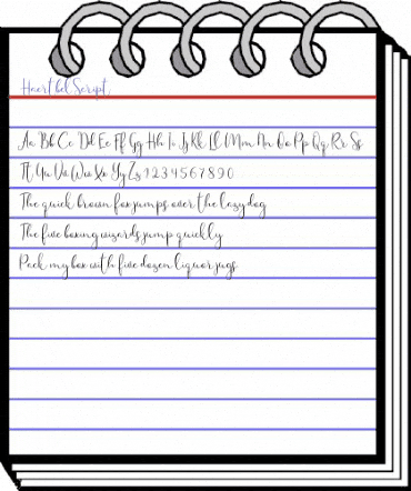 Haertbel Script Regular animated font preview