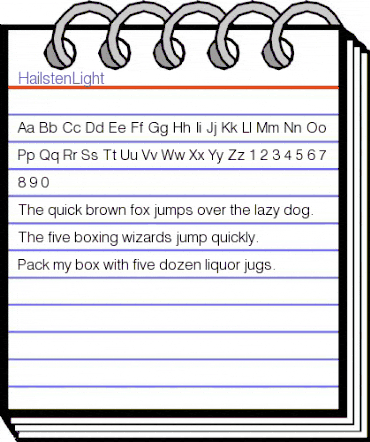 HailstenLight Regular animated font preview