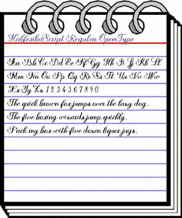 Halfesika Script Regular animated font preview