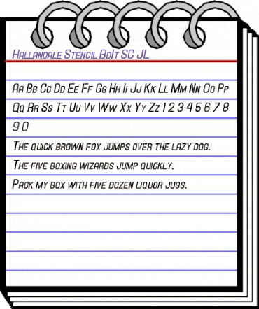 Hallandale Stencil Bd.It. SC JL Regular animated font preview