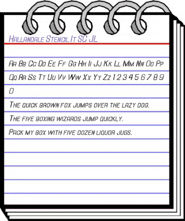 Hallandale Stencil It. SC JL Regular animated font preview