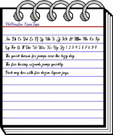 Hallington Regular animated font preview