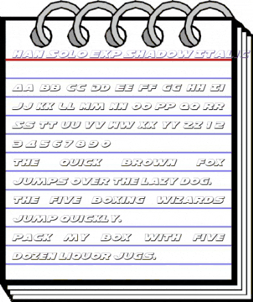 Han Solo Exp Shadow Italic Exp Shadow Italic animated font preview
