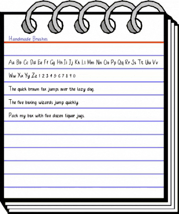 Handmade Brushes Regular animated font preview