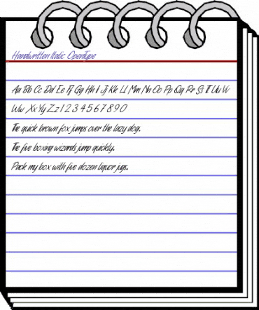 Handwritten Italic Regular animated font preview