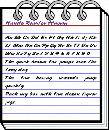 Handy Regular animated font preview