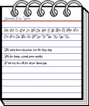 Happy New Year Regular animated font preview