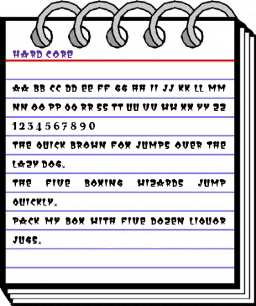 Hard+Core Regular animated font preview