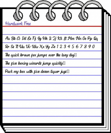 Hardwork Free Regular animated font preview