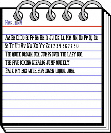 HarjunA Regular animated font preview