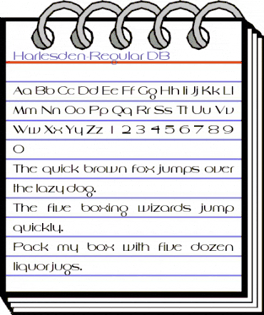 Harlesden DB Regular animated font preview