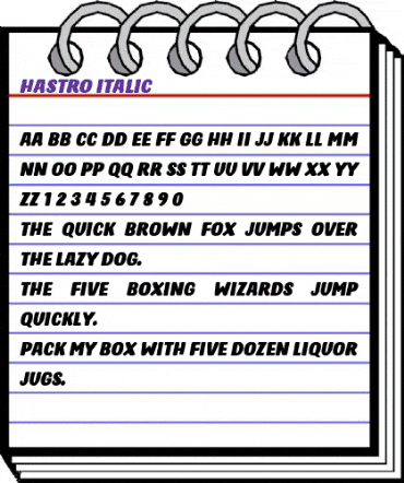 Hastro Italic animated font preview