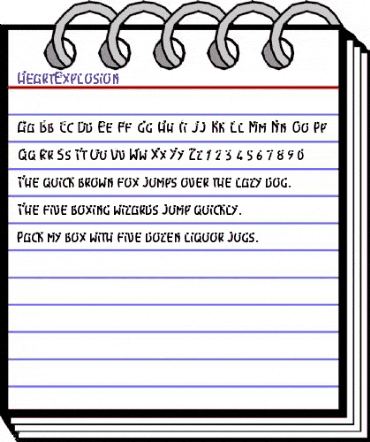 HeartExplosion Regular animated font preview