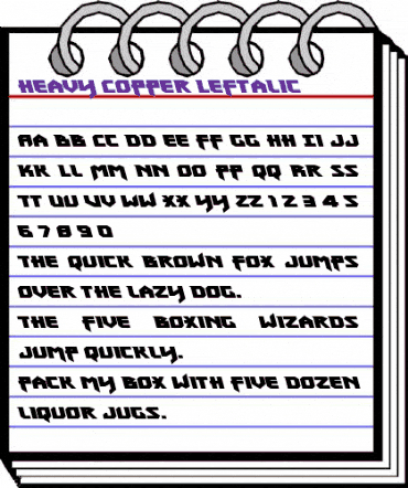 Heavy Copper Leftalic Italic animated font preview