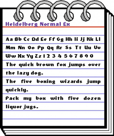 Heidelberg-Normal Ex Regular animated font preview